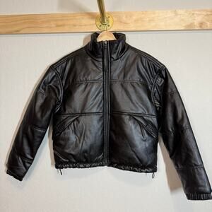 Women's Vila Black Bomber‎ Puffer Zip Front Jacket Size Medium NEW